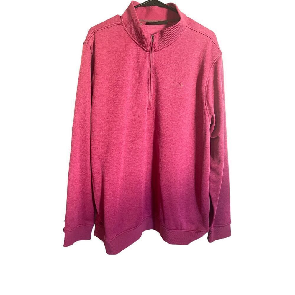 Under Armour Mens Purple Long-Sleeve High-Neck Half-Zip Sweatshirt Extra Extra L